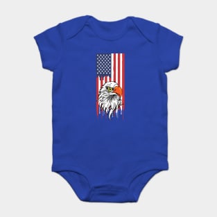 America Flag and USA Eagle Baby Bodysuit